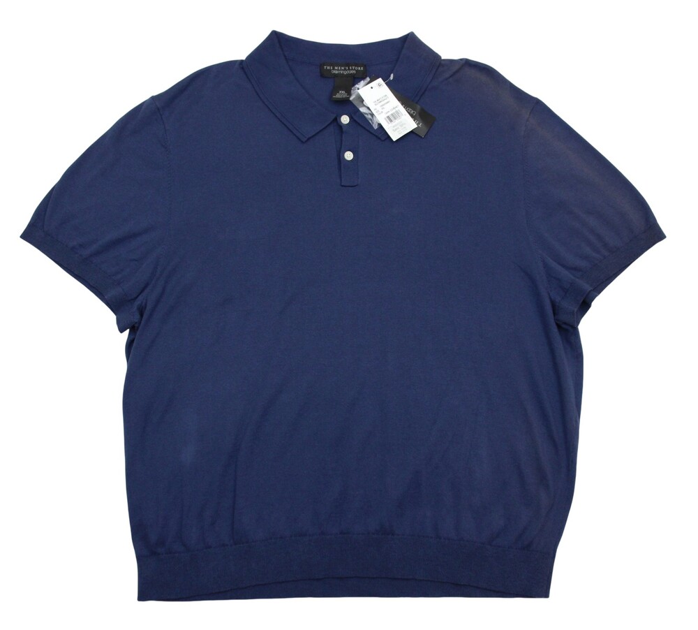 Bloomingdale's The Mens Store Polo Shirt Mens 2XL Dark Cornet Blue Cotton New